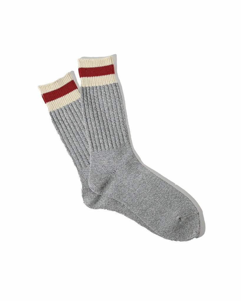Tuck Cuff Stripes Crew / Light Grey Melange - STER/EO MUCSocksAnonymous IsmGrey