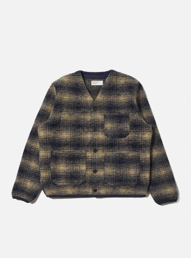 Uist Fleece Cardigan / Navy Yellow - STER/EO MUCCardigansUniversal WorksMBlue