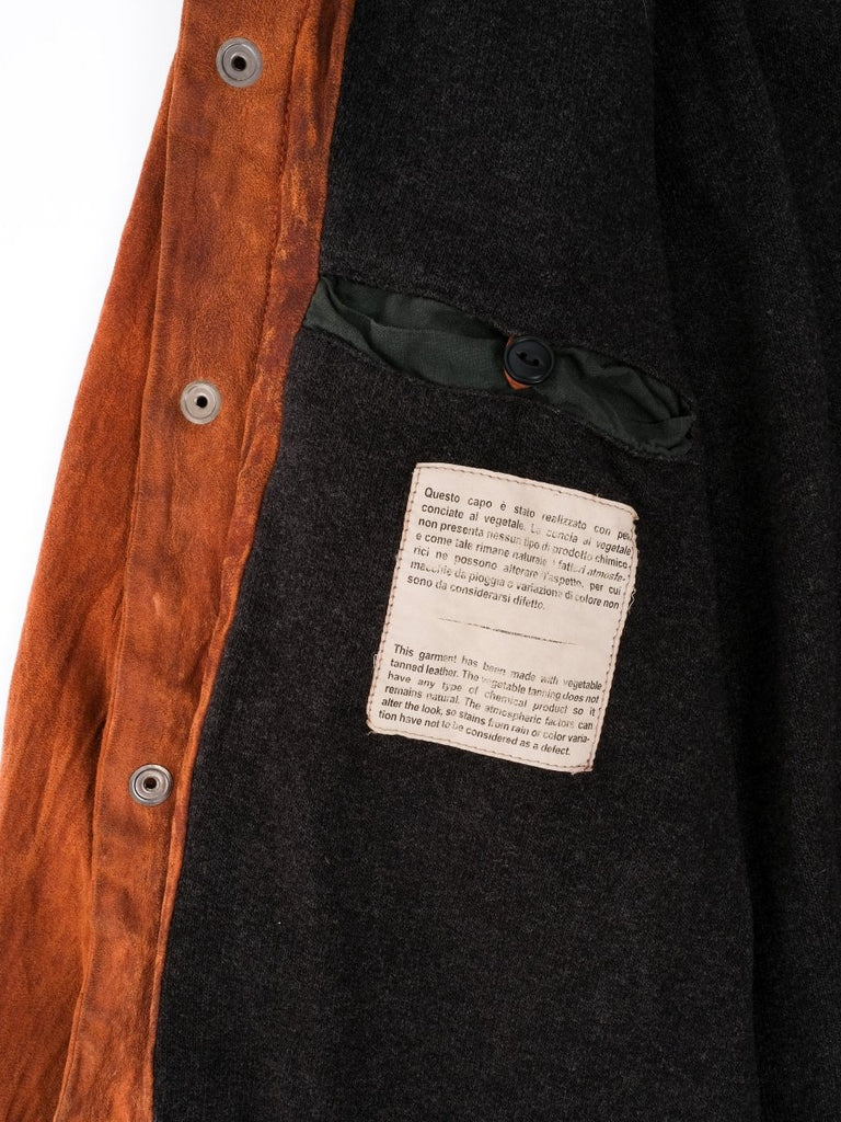 Washed Leather Denim Jacket / Bruciato - STER/EO MUCLeather JacketGiorgio Brato48Red