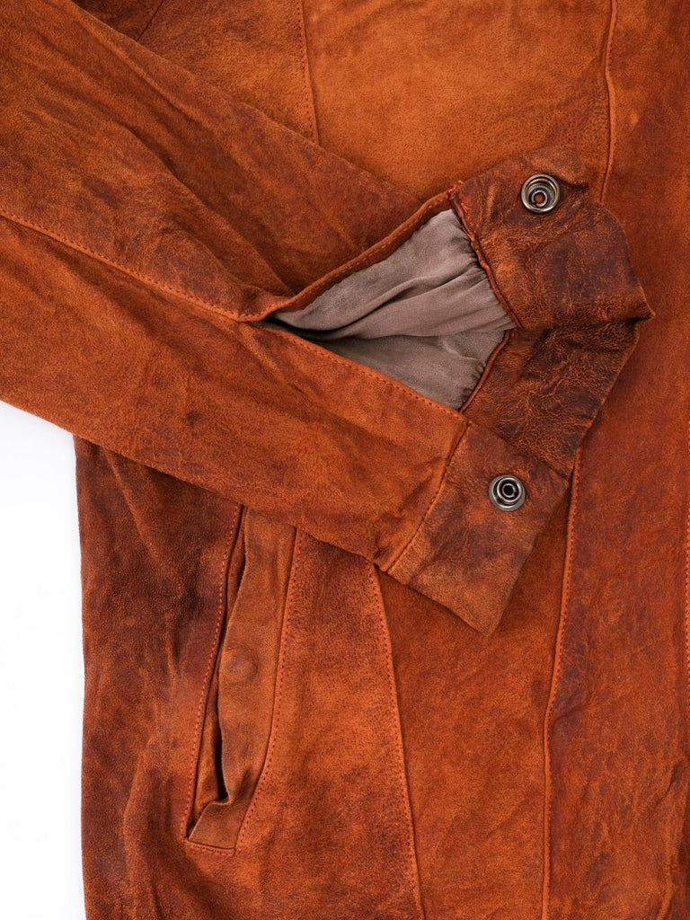 Washed Leather Denim Jacket / Bruciato - STER/EO MUCLeather JacketGiorgio Brato48Red