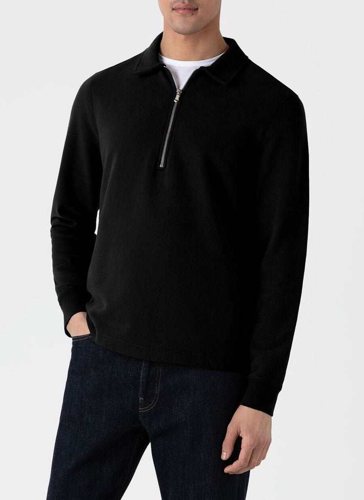 Zip Polo Sweatshirt - STER/EO MUCSweaterSunspelMBlack