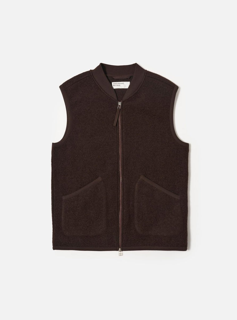 Zip Waistcoat / Brown - STER/EO MUCVestUniversal WorksMBrown