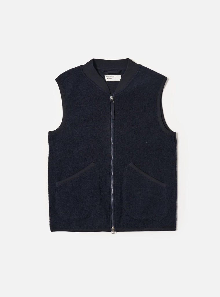 Zip Waistcoat / Navy - STER/EO MUCVestUniversal WorksMBlue