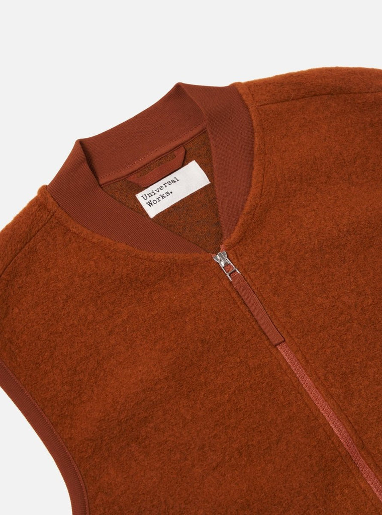 Zip Waistcoat / Rust - STER/EO MUCVestUniversal WorksMBrown