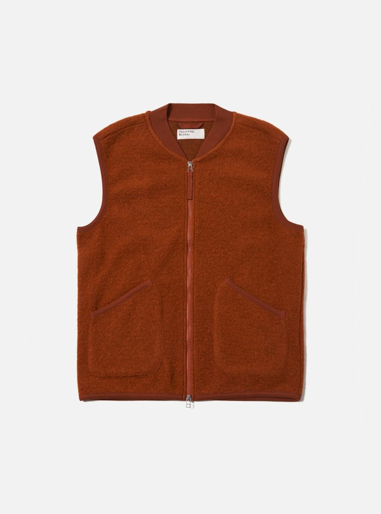 Zip Waistcoat / Rust - STER/EO MUCVestUniversal WorksMBrown