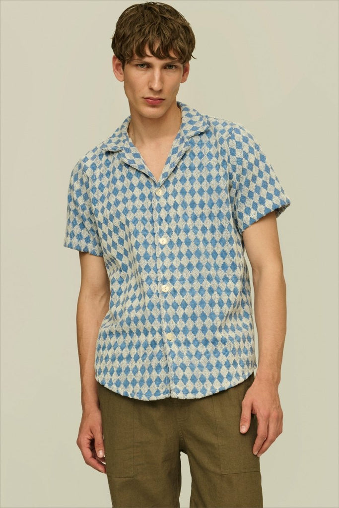 Cuba Terry Shirt / Navy Diamonds - STER/EO MUCShirt Short SleeveOASMBlue