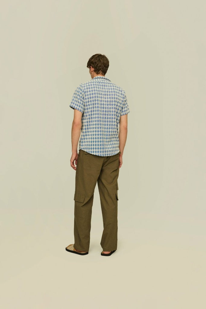 Cuba Terry Shirt / Navy Diamonds - STER/EO MUCShirt Short SleeveOASMBlue