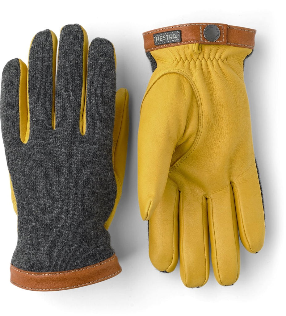 Deerskin Wool Tricot / Charcoal Natural Yellow - STER/EO MUCGlovesHestra8Yellow