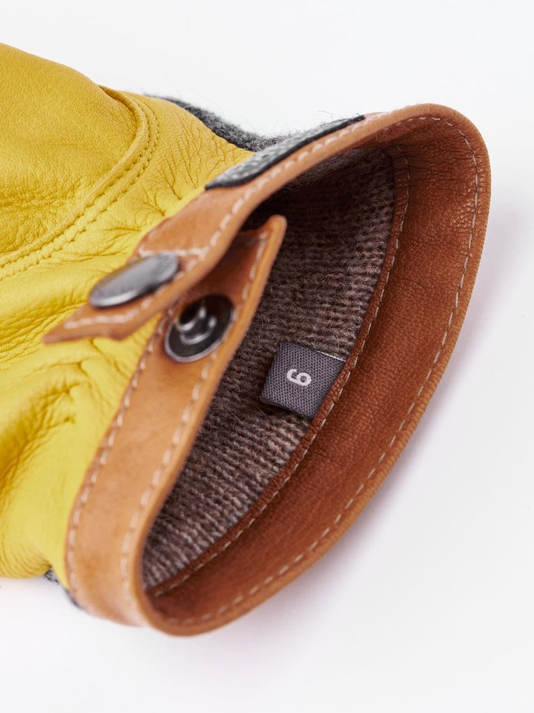Deerskin Wool Tricot / Charcoal Natural Yellow - STER/EO MUCGlovesHestra8Yellow