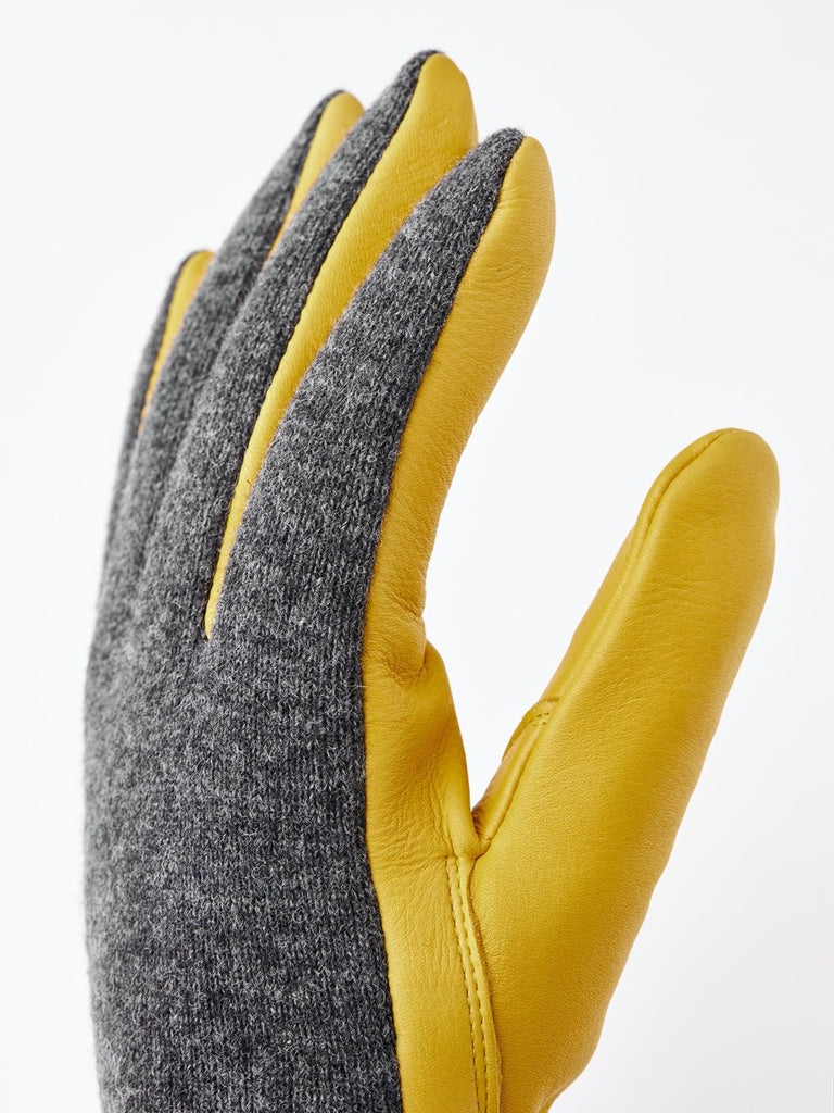 Deerskin Wool Tricot / Charcoal Natural Yellow - STER/EO MUCGlovesHestra8Yellow
