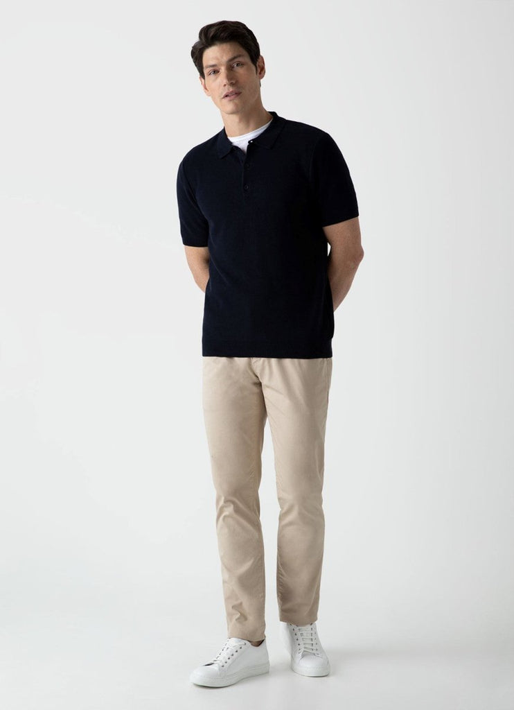 Fine Texture Polo Shirt / Navy - STER/EO MUCPolo - ShirtsSunspelMBlue